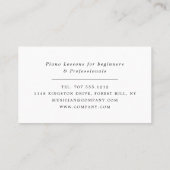 ピアノ奏者、ミュージシャン、音楽業界 名刺 (裏面)