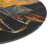 ピアノ奏者 – 油彩画 カッティングボード (角)