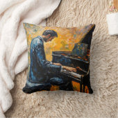 ピアノ奏者 – 油彩画 クッション (ブランケット)