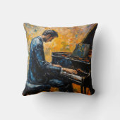 ピアノ奏者 – 油彩画 クッション (裏面)