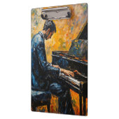 ピアノ奏者 – 油彩画 クリップボード (左)