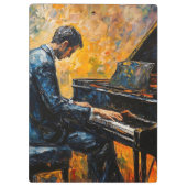 ピアノ奏者 – 油彩画 クリップボード (裏面)