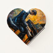 ピアノ奏者 – 油彩画 ノートブック (裏面)