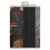 ピアノ奏者 – 油彩画 フラスク (裏面)