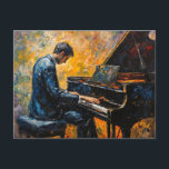 ピアノ奏者 – 油彩画 ポストカード<br><div class="desc">Brady Arnoldによるアートワーク</div>