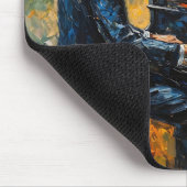 ピアノ奏者 – 油彩画 マウスパッド (コーナー)