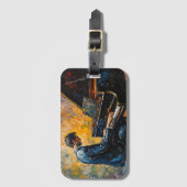 ピアノ奏者 – 油彩画 ラゲッジタグ (正面縦)