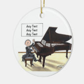 ピアノ奏者-男性 セラミックオーナメント (左)