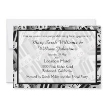 ピアノ婚約パーティ白黒の招待