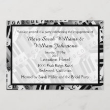 ピアノ婚約パーティ白黒の招待