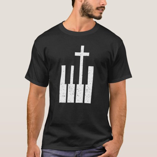 ピアノ宗教ミュージシャン Tシャツ (正面)