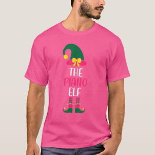 ピアノ小妖精や小人ファミリーマッチンググループクリスマスウィメンズパ Tシャツ