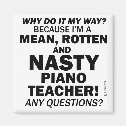 ピアノ扱いにく先生 マグネット (正面)