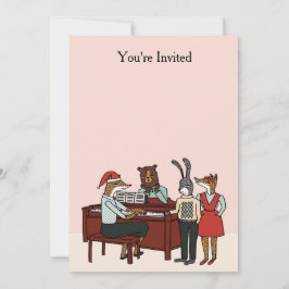 ピアノ招待状のクリスマス 招待状