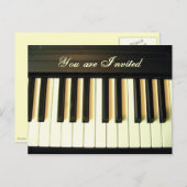 ピアノ招待状_ポストカード インビテーションポストカード (正面/裏面)