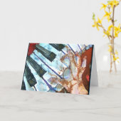 ピアノ挨拶状 カード (黄色い花)