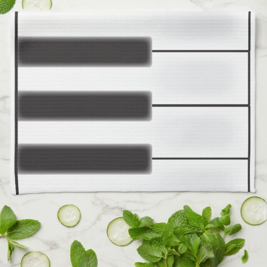 ピアノ擦り切れた鍵 キッチンタオル (折り畳み)