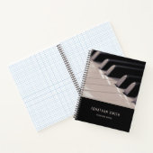 ピアノ教えのノートブラック&ホワイトのクラシック ノートブック (内部)