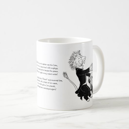 ピアノ旧式なルイWainのスケッチを遊んでいるライオン コーヒーマグカップ (正面右)
