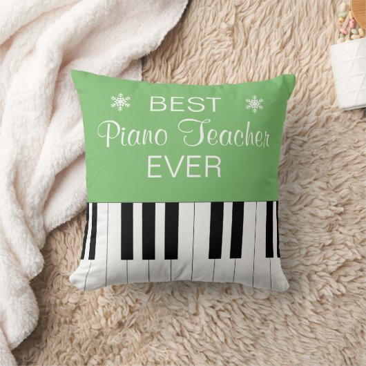 ピアノ最高の先生エバーピアノ鍵グリーン クッション (ブランケット)