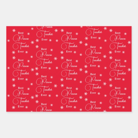 ピアノ最高の先生エバーピアノ鍵雪片 ラッピングペーパーシート (正面2)