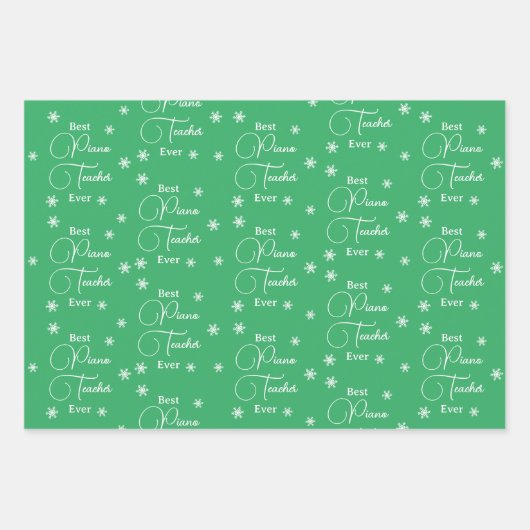 ピアノ最高の先生エバーピアノ鍵雪片 ラッピングペーパーシート (正面)