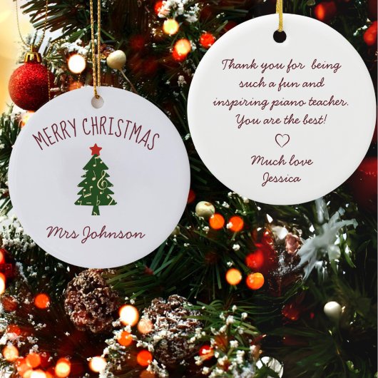 ピアノ最高の先生カスタマイズ可能なギフトオーナメント セラミックオーナメント