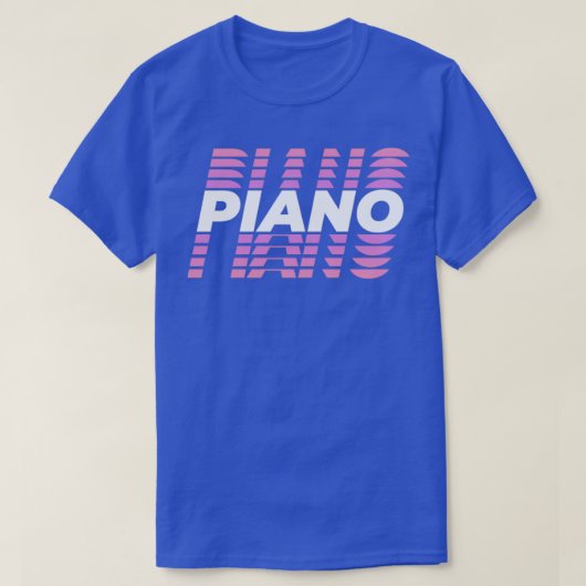 ピアノ楽器鍵盤打楽曲音 Tシャツ (デザイン正面)
