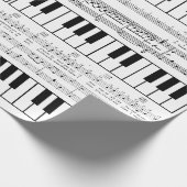 ピアノ楽譜のロマンチックな包装紙 ラッピングペーパー (角)