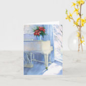 ピアノ水彩画のブランクのメッセージカード カード (黄色い花)