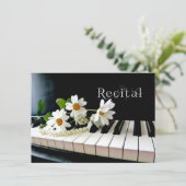 ピアノ演奏会の招待状の真珠および花 招待状 (スタンド正面)