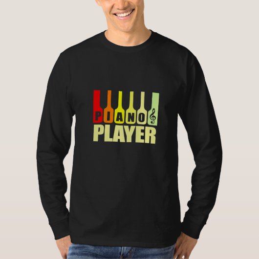 ピアノ演奏機用ピアノ鍵盤 Tシャツ (正面)
