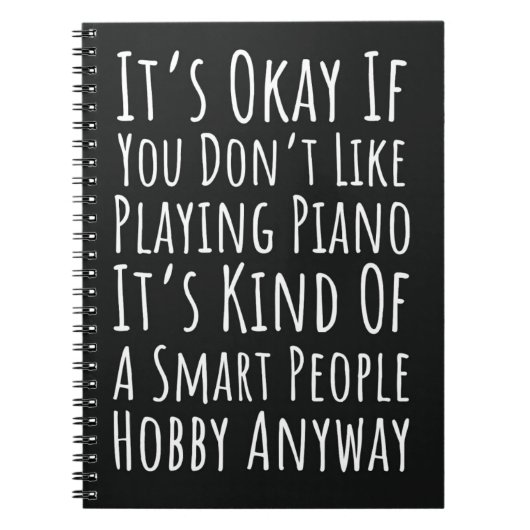 ピアノ演奏者への面白いブラックギフト ピアニストのユーモア ノートブック (正面)