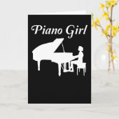 ピアノ演奏者グランドピアノピアニスト女子ギフト カード (黄色い花)