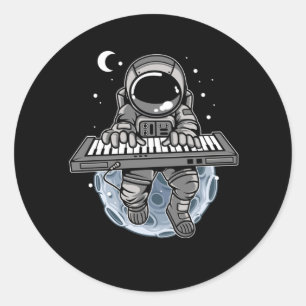 ピアノ演奏者宇宙飛行士音楽楽器コスモノート ラウンドシール