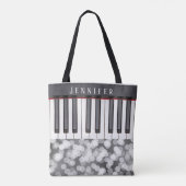 ピアノ演奏者用のスパークリーピアノ音楽トートバッグ トートバッグ (裏面)