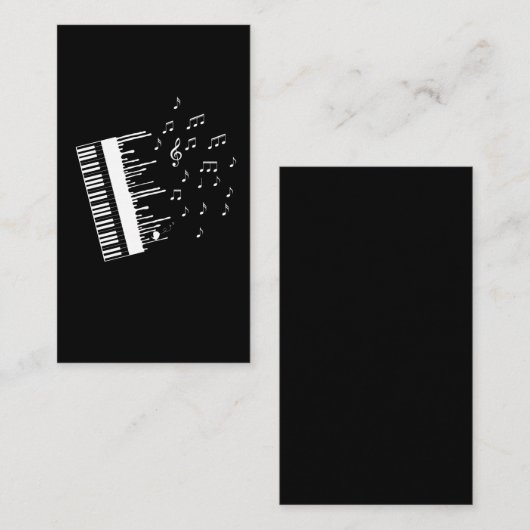 ピアノ演奏者音飛んでいる楽ノーツバードピアニスト 名刺 (正面/裏面)