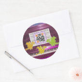 ピアノ熱狂する・ドラゴンが一日を過ごす素晴らしこと ラウンドシール (封筒)