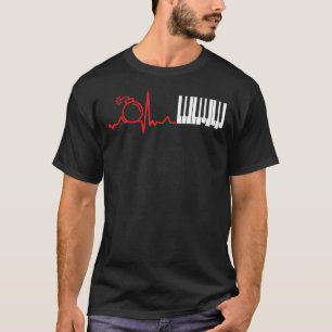 ピアノ爆弾が成功へ飛ぶ遊音楽IハートビートK Tシャツ