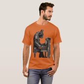 ピアノ犬の友おもしろい達 Tシャツ (正面フル)