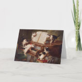 ピアノ猫-猫のユーモアの挨拶状 カード (正面)