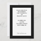 ピアノ発表会のご案内 招待状 (裏面)