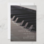 ピアノ発表会 クラシック ミニマル 招待状 (正面)