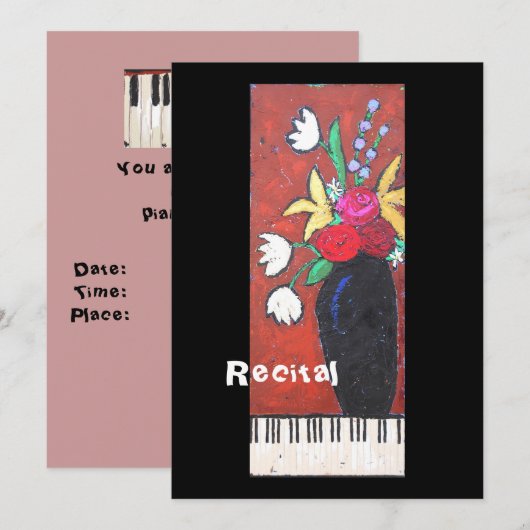 ピアノ発表会II 招待状 (正面/裏面)