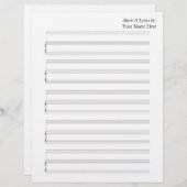 ピアノ空白のと音声用の楽譜 (正面/裏面)