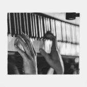 ピアノ素晴らし フリースブランケット (正面(横))