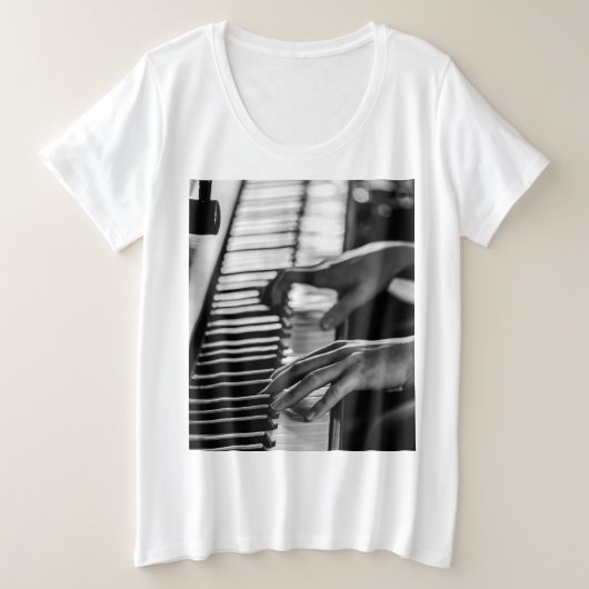ピアノ素晴らし プラスサイズTシャツ (デザイン正面)