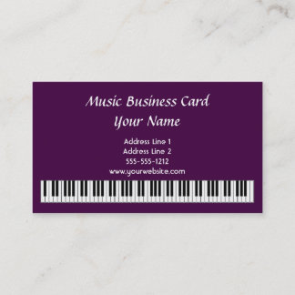 ピアノ紫色の主名刺 名刺