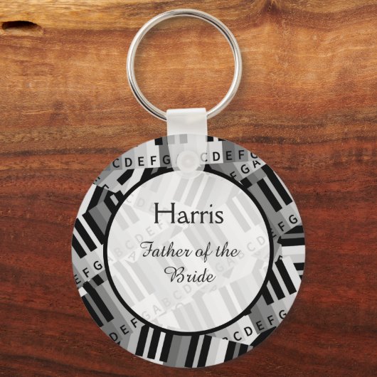 ピアノ結婚の白黒の形見 キーホルダー (正面)