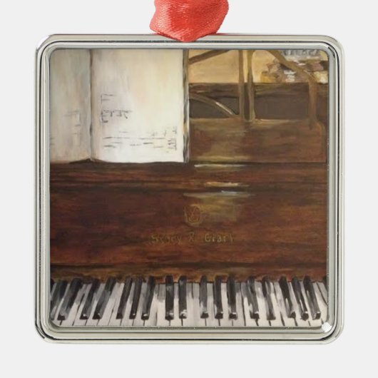 ピアノ絵画のクリスマスオーナメント メタルオーナメント (正面)